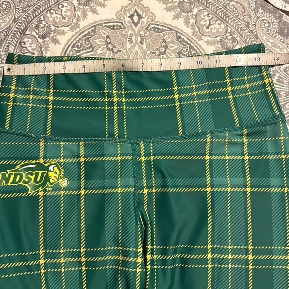 NDSU bison green yellow plaid athletic leggings - Picture 5 of 6
